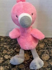 Peluche Flamingo Bebé Carter Rosa Caliente Gris Animal de Peluche Ojos Suaves 8"" Pájaro - Imagen 1 de 3