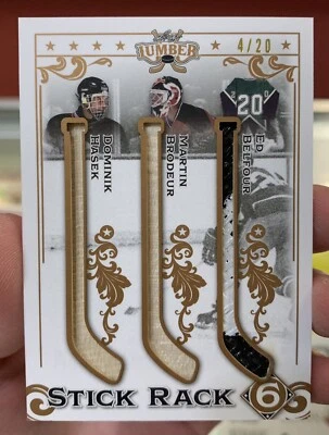 2022 Leaf Lumber Stick Rack 6 Kolzig Fuhr Brodeur Hasek Belfour Vanbiesbrouck/20 - Image 1 of 2