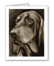 Black And Tan Coonhound note cards by watercolor artist Dj Rogers
