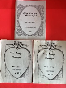 Clay County Illinois 1825-1895 Marriages Genealogy Books Census Family History - Picture 1 of 6