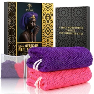 2 Stück Afrikanischer Netzschwamm - Echter Bade- & Körperpeeling für Dusche Tiefenreinigung - Bild 1 von 8