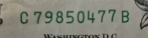 2021 Gas Pump Error Washington One Dollar Note $1 Bill Stuck Digit SN C79850477B - Bild 1 von 3