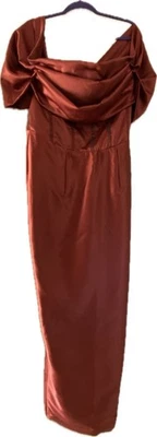 Ren Faire Cosplay Costume Long Off Shoulder Lace Up Back Dress Hand Made M/L - Image 1 of 4