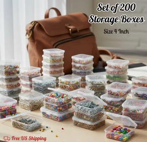 Small Plastic Storage Box 4 Inch Clear Organizer Container 200-Pack - Picture 1 of 5