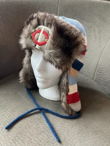 Melonwear Minnesota Twins/Pepsi Winter Ear Flap Bomber Faux Fur Hat - Picture 1 of 11