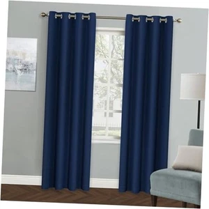 Navy Blue Curtains 84 Inch Long Blackout Curtains for Living Room Bedroom - Picture 1 of 7