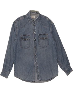 GUESS Mens Denim Shirt Large Blue Cotton DT63 - Picture 1 of 3