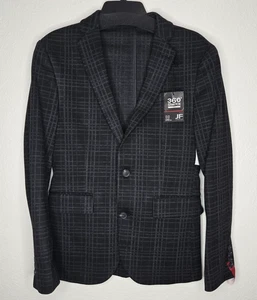 J Ferrar JF Men's Black Plaid Knit Blazer Sz S 34/36 Short Slim Fit Stretch $160 - Picture 1 of 15