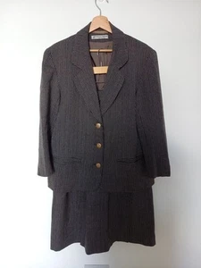 Women's Tweed Tailored Skirt Suit UK 10-12 Grey Black - needs relining - Imagen 1 de 16