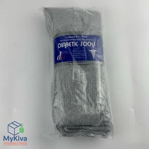 Diabetic GRAY CREW SOCKS circulatory Health Men Women Cotton Large 7-12 - Picture 1 of 8