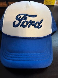 Ford Trucker Mütze Schaumstoff blau weiß verstellbar Snapback Mesh Cap - Bild 1 von 2