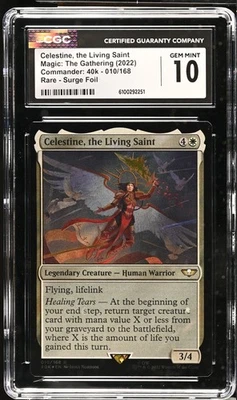 CELESTINE, THE LIVING SAINT Warhammer 40k Surge Foil Rare CGC 10 MTG - Image 1 of 2