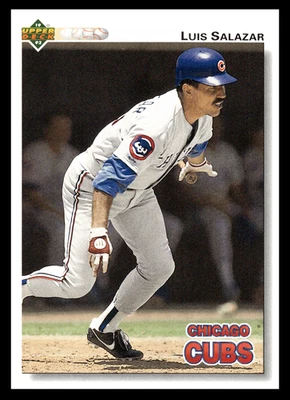 1992  Upper Deck Luis Salazar #638 Chicago Cubs MLB Baseball Base Set - Image 1 of 2
