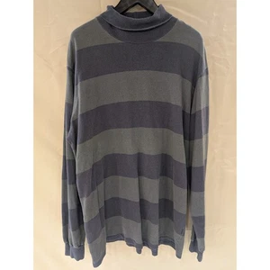 De Colección Polo Ralph Lauren Rayas Cuello Alto Para Hombres XL Gris Azul Manga Larga Algodón - Imagen 1 de 5