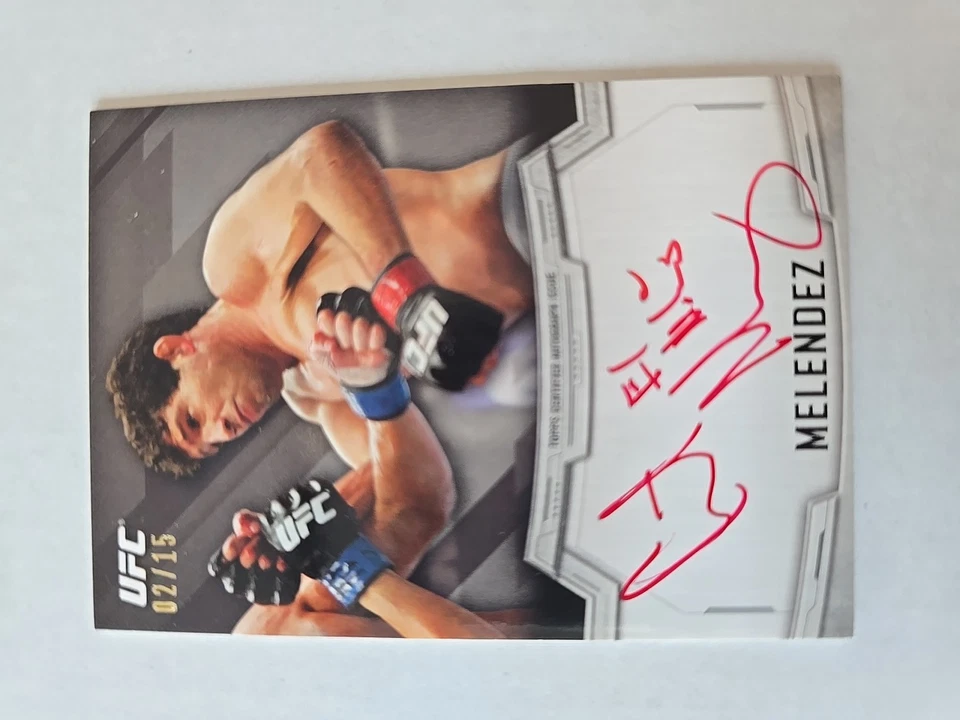 2014 UFC Topps Knockout Gilbert Melendez Red Ink Auto 2/15 KA-GM - Image 1 of 2