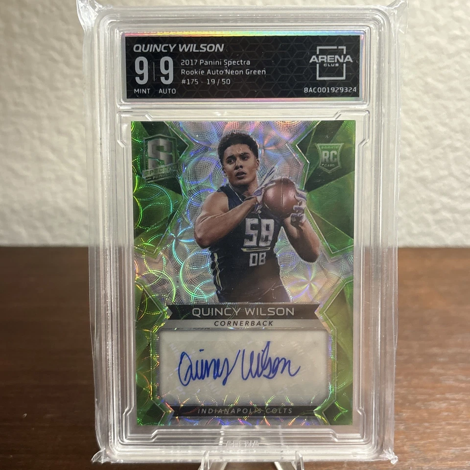2017 Panini Spectra - RC AUTO Quincy Wilson #175 Neon Green Prizm /50 ARENA 9 - Image 1 of 2