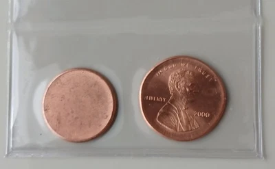 2 Piece Error Coin Set Blank Planchet - 2000 HUGE Broadtruck Uncirculated - Image 1 of 2