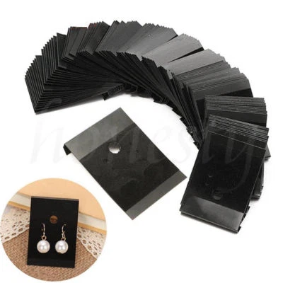 100X Plastic Jewelry Earring Ear Studs Hanging Holder Display Hang Cards 5*4.5cm - Image 1 of 4