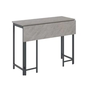 SAUDER Drop Leaf Table 47.441" Rectangle Faux Concrete w/ Metal Frame (Seats 4) - Picture 1 of 11