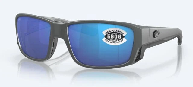 NUEVO Costa Del Mar Tuna Alley PRO Gris Mate/Azul Espejo Vidrio Polarizado 580G Foto 1 de 1