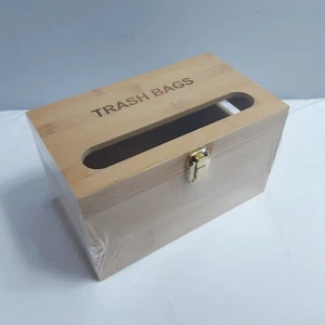 Scatola dispenser sacco spazzatura grande in legno di bambù nuova - Foto 1 di 7