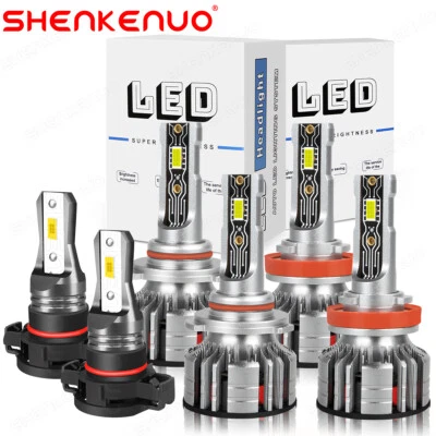 For Jeep Compass 2011 2012 2013 - 6000K LED Headlight + Fog Light Bulbs Kit 6PCS - Image 1 of 4