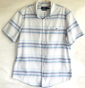 Vineyard Vines Shirt Mens Medium Striped Button Up Casual Slim Fit Tucker - Picture 1 of 4