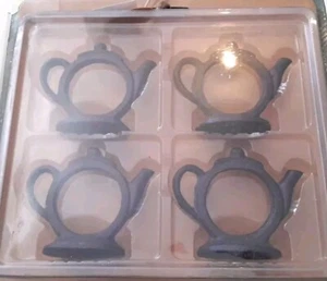 Set Of Four Teapot Shaped Metal Napkin holders - Picture 1 of 4