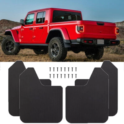 Carbon Fiber Style Car Mud Flaps Guards Splash Flares 4 Piece For Jeep Gladiator - Image 1 of 4