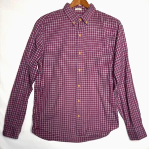 J Crew Flanellhemd Herren M Slim kariert rot blau hellbraun langarm - Bild 1 von 4