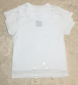 New Hanes 5 Pack White T-Shirts Short Sleeve Cotton Blend Boys Size XS 4-5 - Picture 1 of 4