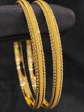 Vintage Dubai Handmade Bangles Bracelets In Solid 916 Stamped 22K Yellow Gold