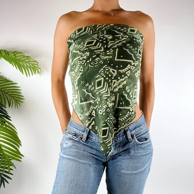 Bufanda Cuadrada Bohemia Grunge Abstracta Y2K Verde Hada Grunge De Colección Foto 1 de 4