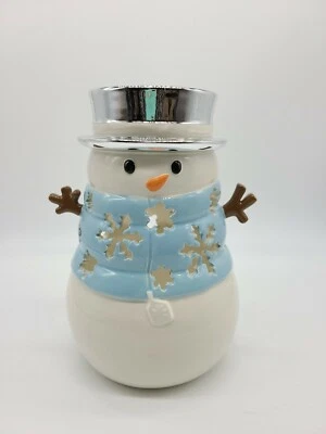 BATH & BODY WORKS 8 1/2" SNOWMAN WITH SNOWFLAKE VEST CANDLE LUMINARY - Image 1 of 4