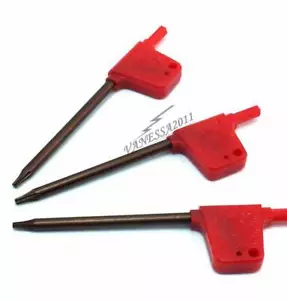3PC Kunststoffgriff Flagge Typ T6/T7/T8/T9 /T10/T15/T20 Torx Schlüssel Red - Bild 1 von 3