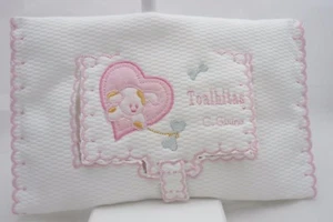 Trousse portugaise porte lingettes brodée motif chien avec 3 pochettes assorties - Picture 1 of 4
