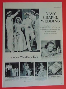1945 WOODBURY FACIAL SOAP NAVY CHAPEL WEDDING print ad - Picture 1 of 1