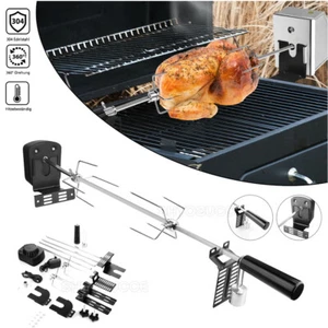 Profi BBQ Rotisserie Grillspieß Drehspieß 137cm Fleischnadel mit Edelstahl Motor - Bild 1 von 15