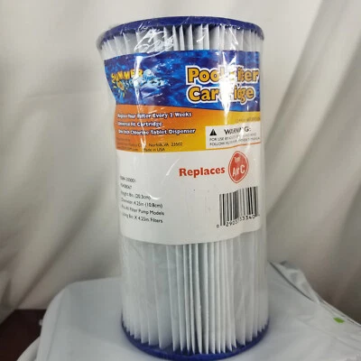 Splash Time Pool Filter Cartridge Type A or C Height 8" X 4.12" Diameter NEW One - Image 1 of 4