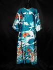 Vintage Tori Richard XS P Blue Orange Floral Hawaiian Dress Kimono Sleeve USA HI