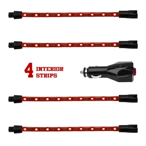 Red - 4x8" Single Color XKGLOW Underglow LED Accent Light Car/Truck Kit - Picture 1 of 8