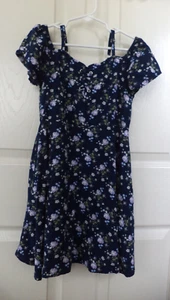 The Children's Place Girl's Blue Lavender Floral Summer Dress Size 8 Rayon - Picture 1 of 7