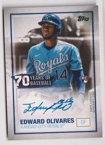 2021 Topps 70 Years of Baseball Auto #70YAEO Edward Olivares - Picture 1 of 2
