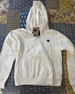 Champion REVERSE WEAVE BOYFRIEND Hoodie - Color: White / Women’s Size XS - Picture 1 of 4