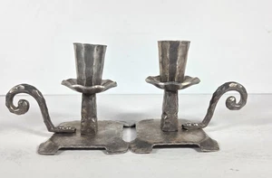 Vintage Everlast Aluminium Kerzenständer Mid Century quadratisch handgeschmiedet 2er Set - Bild 1 von 11