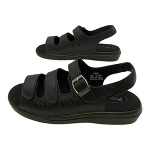 Propet Breeze Walker Sandal Black Leather US Women's 7.5 S(4A) - Picture 1 of 7