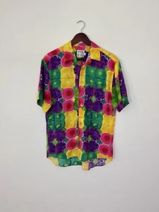 Vintage 1990’s Jam's World Tie Dye Print Aloha Shirt Men's Small Button Down - Picture 1 of 16