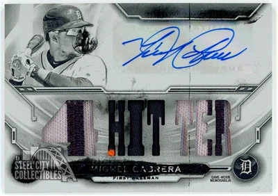 Miguel Cabrera 2019 Topps Triple Threads White Whale Plate Patch Auto Card 1/1 - Image 1 of 2