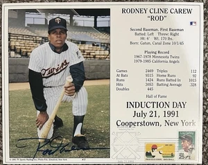 Rod Carew Signed Baseball Hall of Fame HOF Induction Day 8x10 Photo Auto Coa - Picture 1 of 2