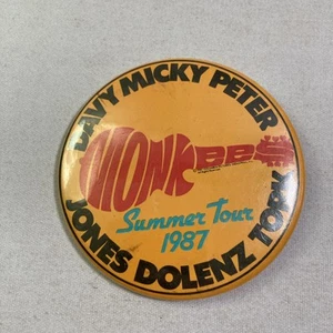 Monkees Summer Tour 1987 Davy Jones Peter Tork Mucky Dolenz 3” pinback button - Picture 1 of 2
